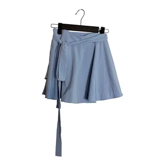 Halara Breezeful Ice Blue 2-in-1 Quick Dry Flowy Mini Skirt Skort Wrap XS NEW - Picture 3 of 6